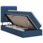 Preview: LED-Speicherbett mit Matratze Blau 100 x 200 cm Stoff