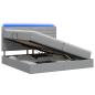 Preview: LED-Speicherbett mit Matratze Hellgrau 200 x 200 cm Stoff