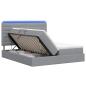 Preview: LED-Speicherbett mit Matratze Hellgrau 180 x 200 cm Stoff