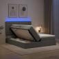 Preview: ARDEBO.de - LED-Speicherbett mit Matratze Dunkelgrau 180 x 200 cm Stoff