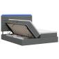 Preview: LED-Speicherbett mit Matratze Dunkelgrau 180 x 200 cm Stoff