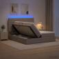 Preview: ARDEBO.de - LED-Speicherbett mit Matratze Taupe 180 x 200 cm Stoff