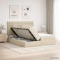 Preview: LED-Speicherbett mit Matratze Creme 180 x 200 cm Stoff
