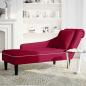 Preview: Chaiselongue mit Kissen und Rechter Armlehne Weinrot Samt