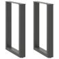Preview: Esstischbeine U-Form 2 Stk. Anthrazit 50x(72-73) cm Stahl