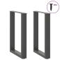 Preview: Esstischbeine U-Form 2 Stk. Anthrazit 50x(72-73) cm Stahl