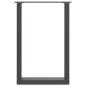 Preview: Esstischbeine U-Form 2 Stk. Anthrazit 50x(72-73) cm Stahl