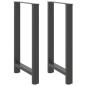 Preview: Bartischbeine Anthrazit 2 Stk. 60x(100-101) cm Stahl