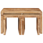 Preview: Nestingtisch 3 stk. Braun 82 x 40 x 46 cm Massivholz Mango