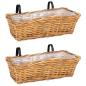 Preview: Hängender Blumentopf Korb GENDT 2 stk. Naturbraun Kubu Rattan