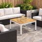 Preview: ARDEBO.de - Couchtisch Weiß 60 x 60,5 x 36 cm Massivholz Akazie