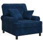 Preview: XL-Sessel mit Kissen Marineblau 1,5 Linien Stoff