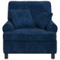 Preview: XL-Sessel mit Kissen Marineblau 1,5 Linien Stoff