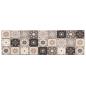 Preview: Küchen Teppich Grau-beige Mosaik 150 x 45 cm 100% Polyamid