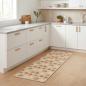 Preview: ARDEBO.de - Küchen Teppich Beige Pfoten 150 x 45 cm 100% Polyamid Waschbar