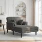 Preview: ARDEBO.de - Chaiselongue Hellgrau Cordstoff