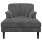 Preview: Chaiselongue Hellgrau Cordstoff