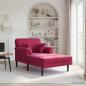 Preview: ARDEBO.de - Chaiselongue Weinrot Samt
