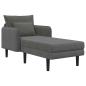 Preview: Große Chaiselongue Dunkelgrau Cordstoff