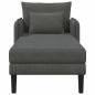Preview: Große Chaiselongue Dunkelgrau Cordstoff