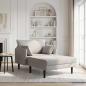 Preview: ARDEBO.de - Große Chaiselongue Hellgrau Bouclé