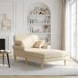 Preview: ARDEBO.de - Chaiselongue Creme Stoff