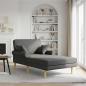 Preview: ARDEBO.de - Chaiselongue Dunkelgrau Stoff