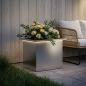 Preview: Garten-Pflanzkübel mit LED Silber 30 × 40 × 30 cm