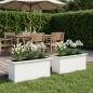 Preview: ARDEBO.de - Garten-Pflanzkübel mit LED 2 stk. Weiß 30 x 80 x 30 cm Stahl