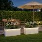 Preview: Garten-Pflanzkübel mit LED 2 stk. Weiß 30 x 80 x 30 cm Stahl
