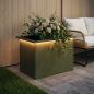 Preview: Garten-Pflanzkübel mit LED Olivgrün 40 × 60 × 40 cm Stahl