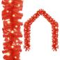 Preview: ARDEBO.de - Weihnachtsgirlande mit LED 10 m Rot