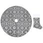 Preview: Luxus-Weihnachtsbaumdecke mit Socke Grau 90 cm Stoff