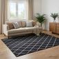 Preview: ARDEBO.de - Teppich ORIZ Schwarzes Diamantmuster 160 x 230 cm