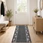 Preview: ARDEBO.de - Teppichläufer FLORNES Gewebt Grau Zickzack 100 x 300 cm PP 7 mm