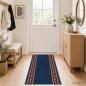 Preview: ARDEBO.de - Teppichläufer FLORNES Gewebt Blau Diamanten 67 x 400 cm PP 7 mm