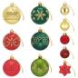 Preview: Weihnachtskugelset 88 stk. Rot, Gold und Grün Durchmesser 6 cm