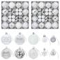 Preview: Weihnachtskugelset 88 stk. Silber und Weiß Durchmesser 6 cm