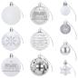 Preview: Weihnachtskugelset 88 stk. Silber und Weiß Durchmesser 6 cm