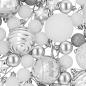 Preview: Weihnachtskugelset 88 stk. Silber und Weiß Durchmesser 6 cm
