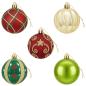 Preview: Weihnachtskugelset 30 stk. Rot, Grün und Gold Ø 6 cm Kunststoff