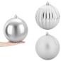 Preview: Weihnachtskugel-Set XXL 3 stk. Silber Ø 25 cm Kunststoff