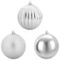 Preview: Weihnachtskugel-Set XXL 3 stk. Silber Ø 25 cm Kunststoff