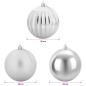 Preview: Weihnachtskugel-Set XXL 3 stk. Silber Ø 25 cm Kunststoff