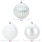Preview: Weihnachtskugel-Set XXL 3 stk. Weiß Durchmesser 25 cm