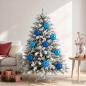Preview: ARDEBO.de - Weihnachtsbaumkugel Set XL 9 stk. Blau Ø 15 cm Kunststoff
