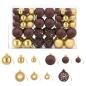 Preview: ARDEBO.de - 100-tlg. Weihnachtskugel-Set 3/4/6 cm Braun/Bronze/Golden