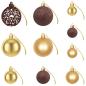 Preview: 100-tlg. Weihnachtskugel-Set 3/4/6 cm Braun/Bronze/Golden