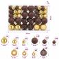 Preview: 100-tlg. Weihnachtskugel-Set 3/4/6 cm Braun/Bronze/Golden