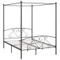 Preview: Himmelbett-Gestell Grau Metall 140 x 200 cm
